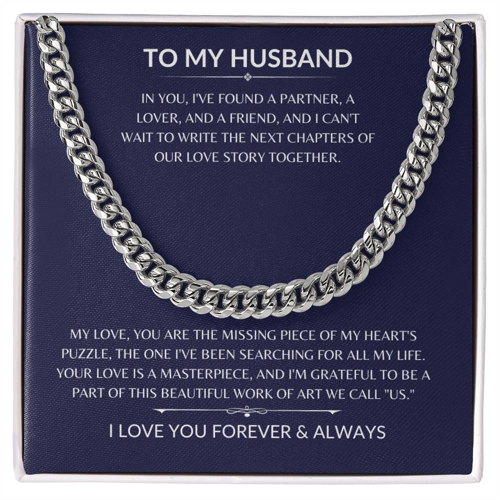 To My Husband - My Rock - Cuban Chain