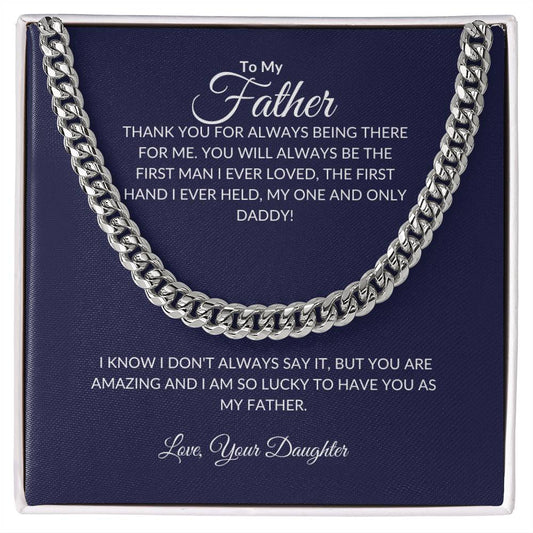 Dad -Stronger Together - Cuban Link Chain