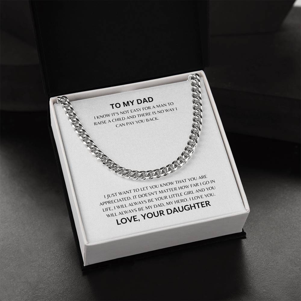 Dad - Loved Always - Cuban Link Chain