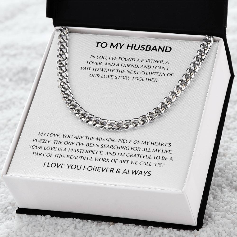 To My Husband - You Always Stand by Me - Cuban Chain