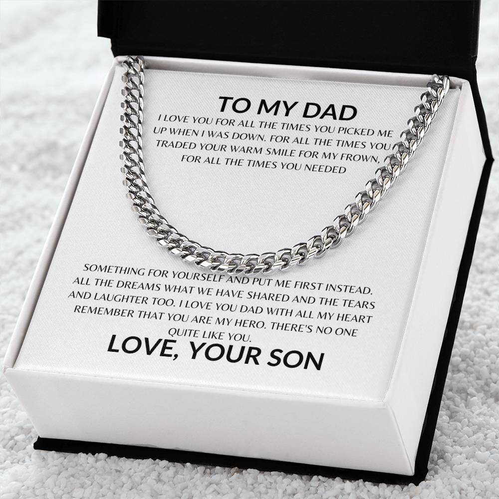 Dad - Only Hero - Cuban Link Chain