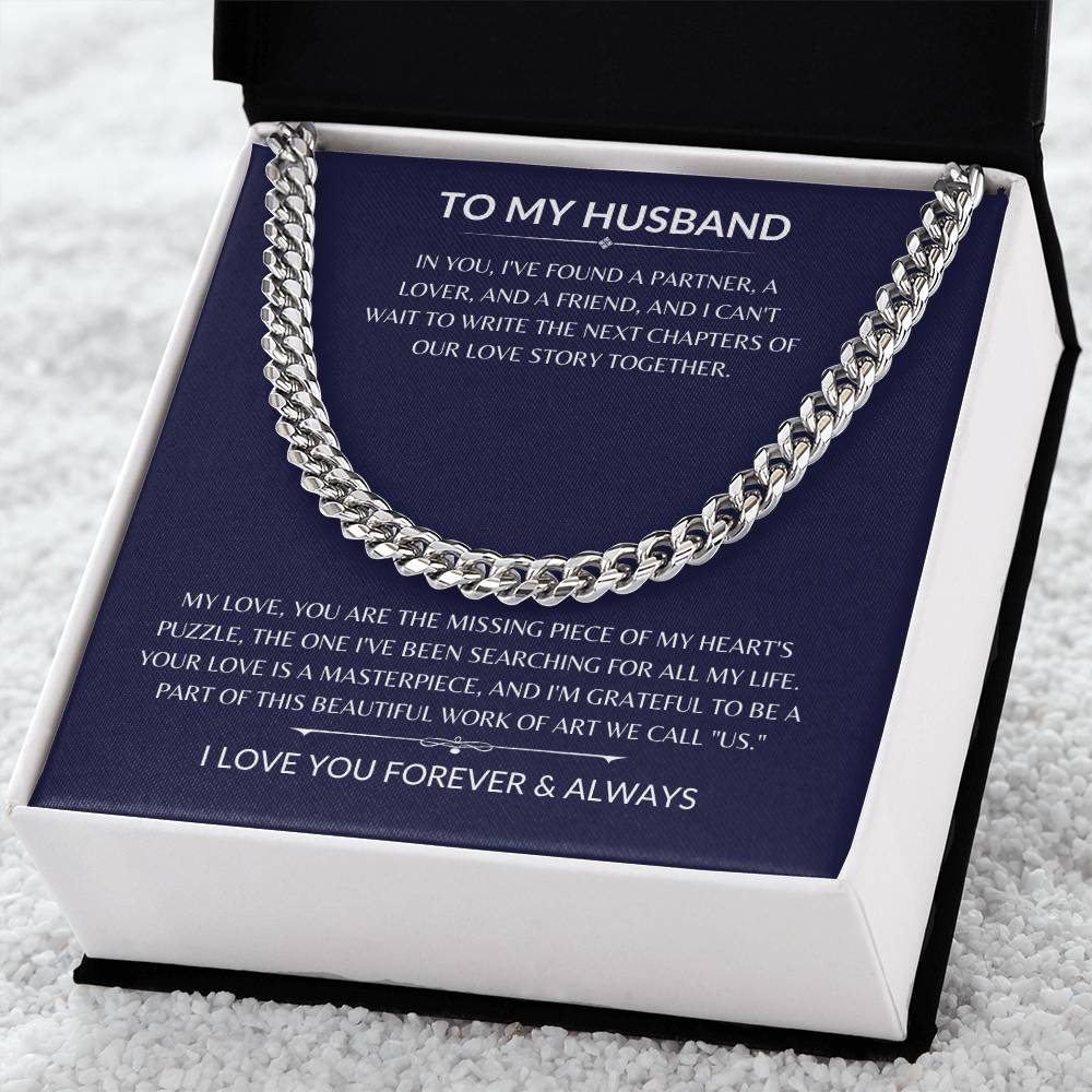 To My Husband - My Rock - Cuban Chain