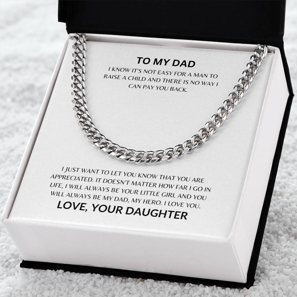 Dad - Loved Always - Cuban Link Chain