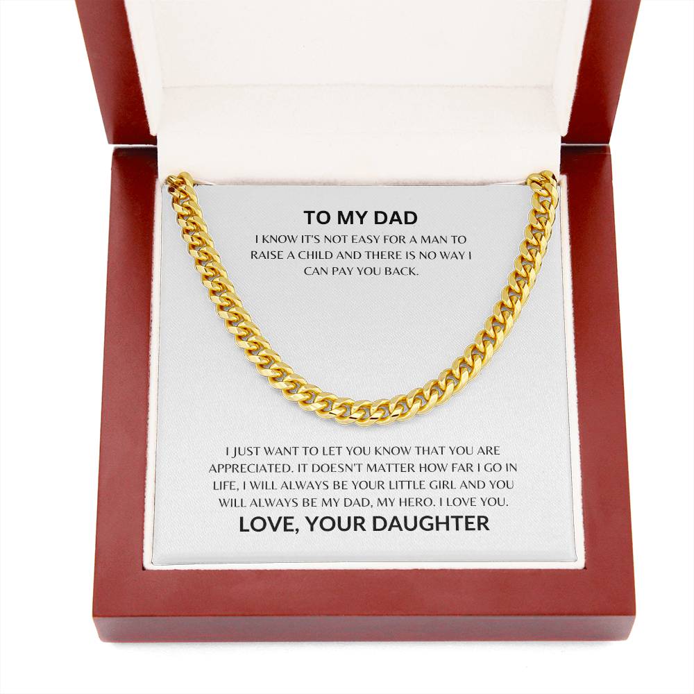 Dad - Loved Always - Cuban Link Chain