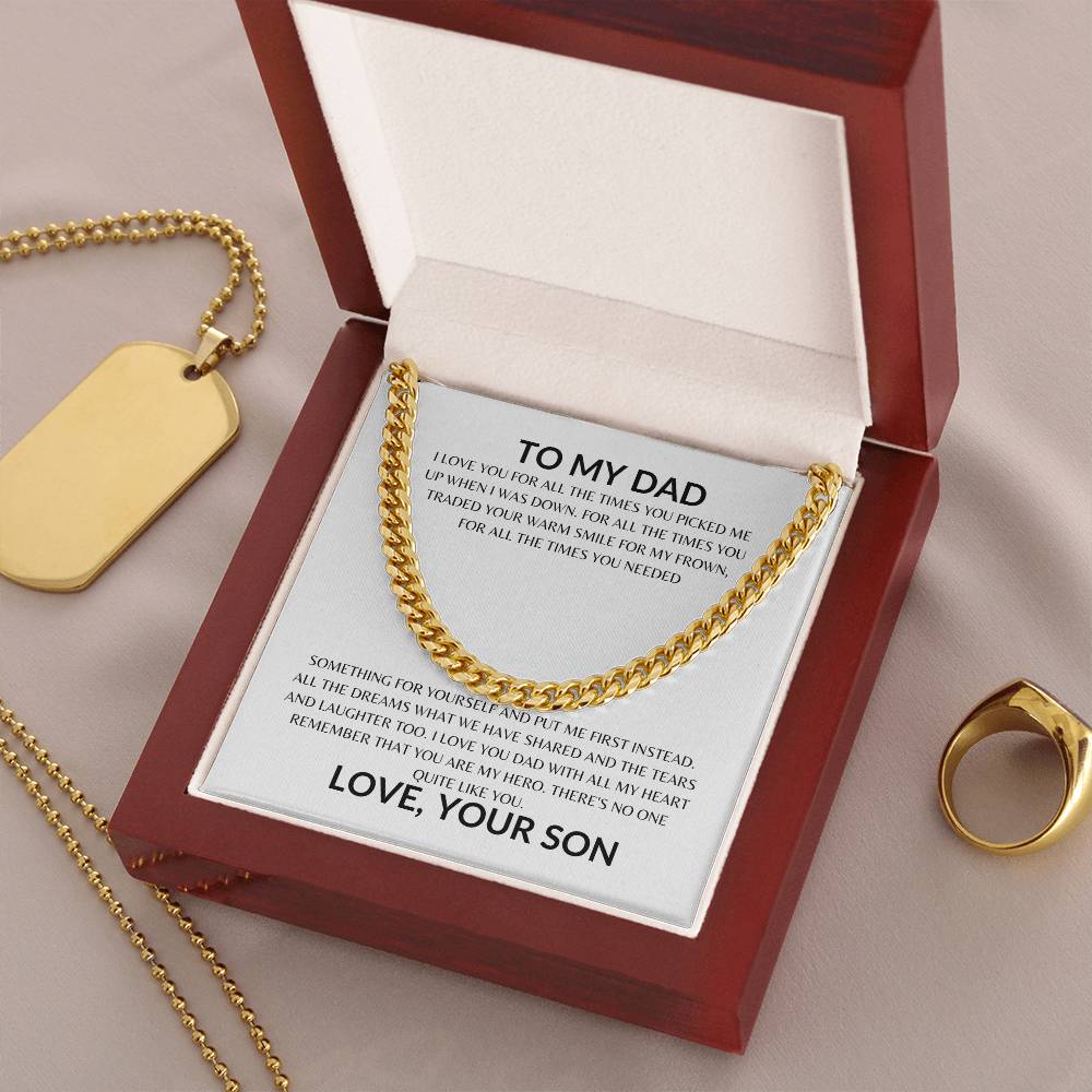 Dad - Only Hero - Cuban Link Chain