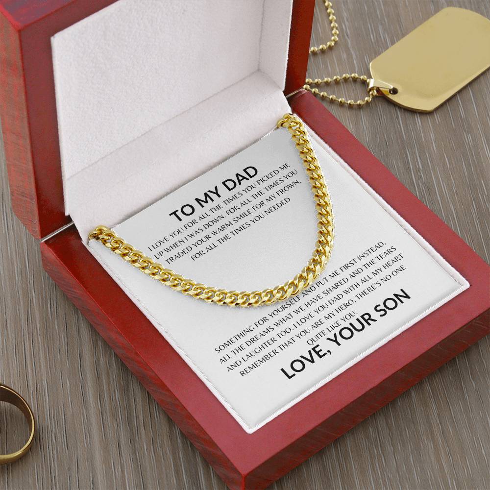 Dad - Only Hero - Cuban Link Chain