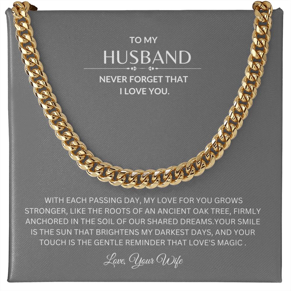 To My Husband - My Herow- Cuban Chain