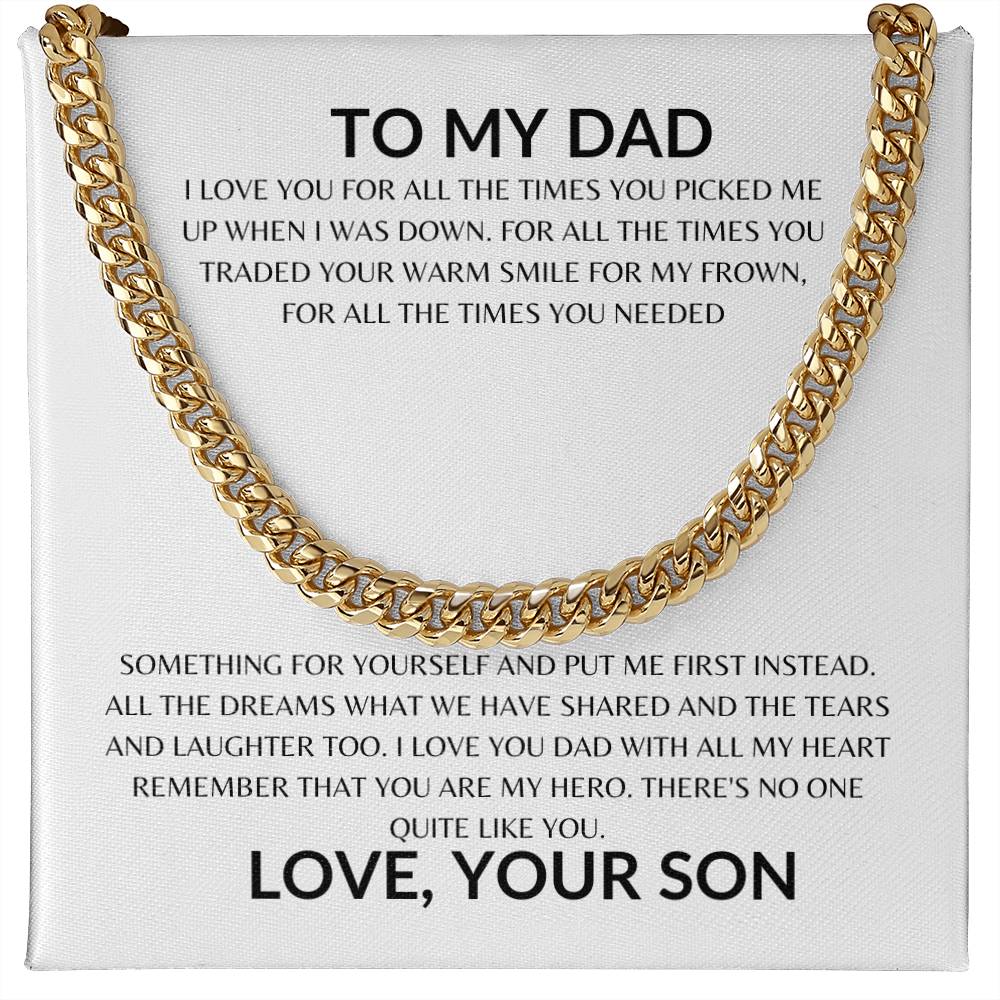 Dad - Only Hero - Cuban Link Chain