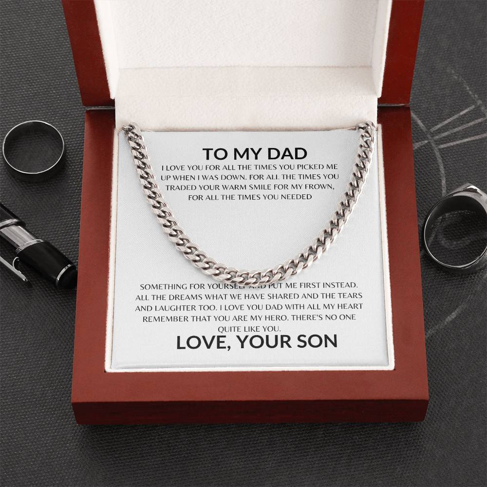 Dad - Only Hero - Cuban Link Chain