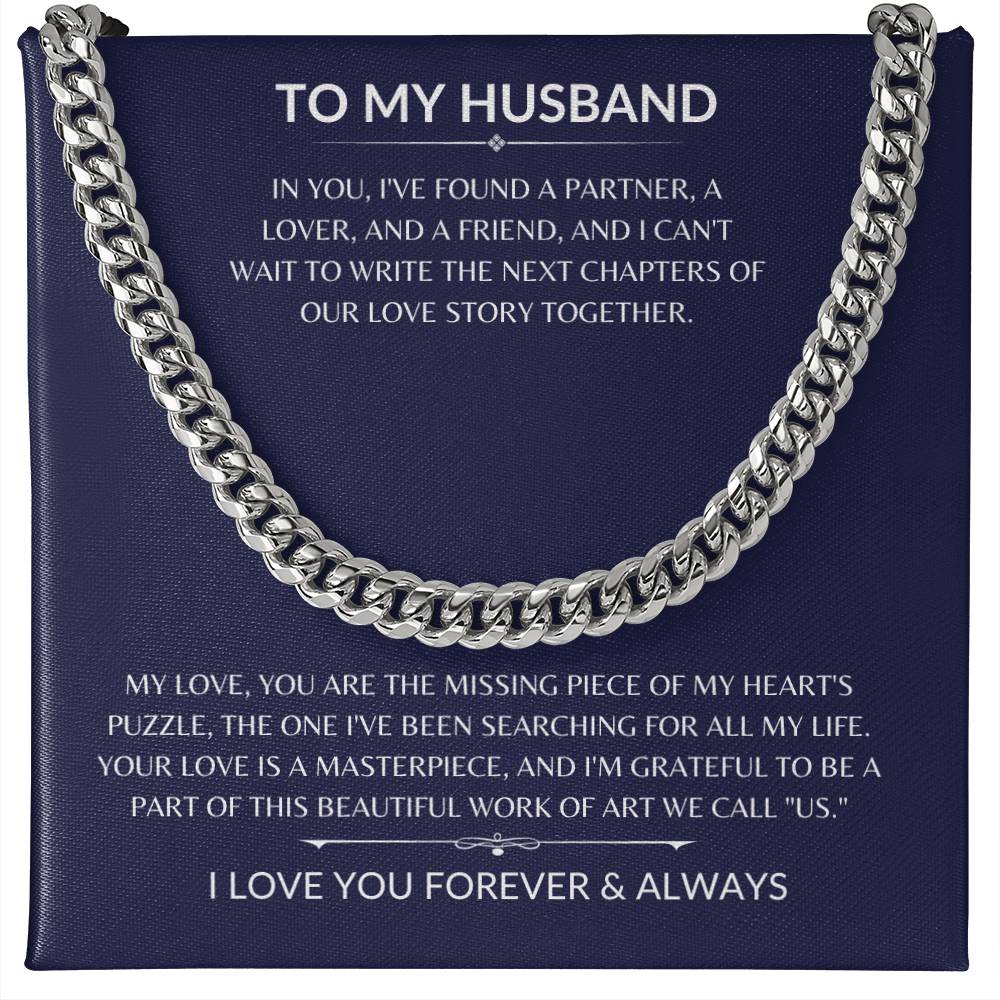 To My Husband - My Rock - Cuban Chain