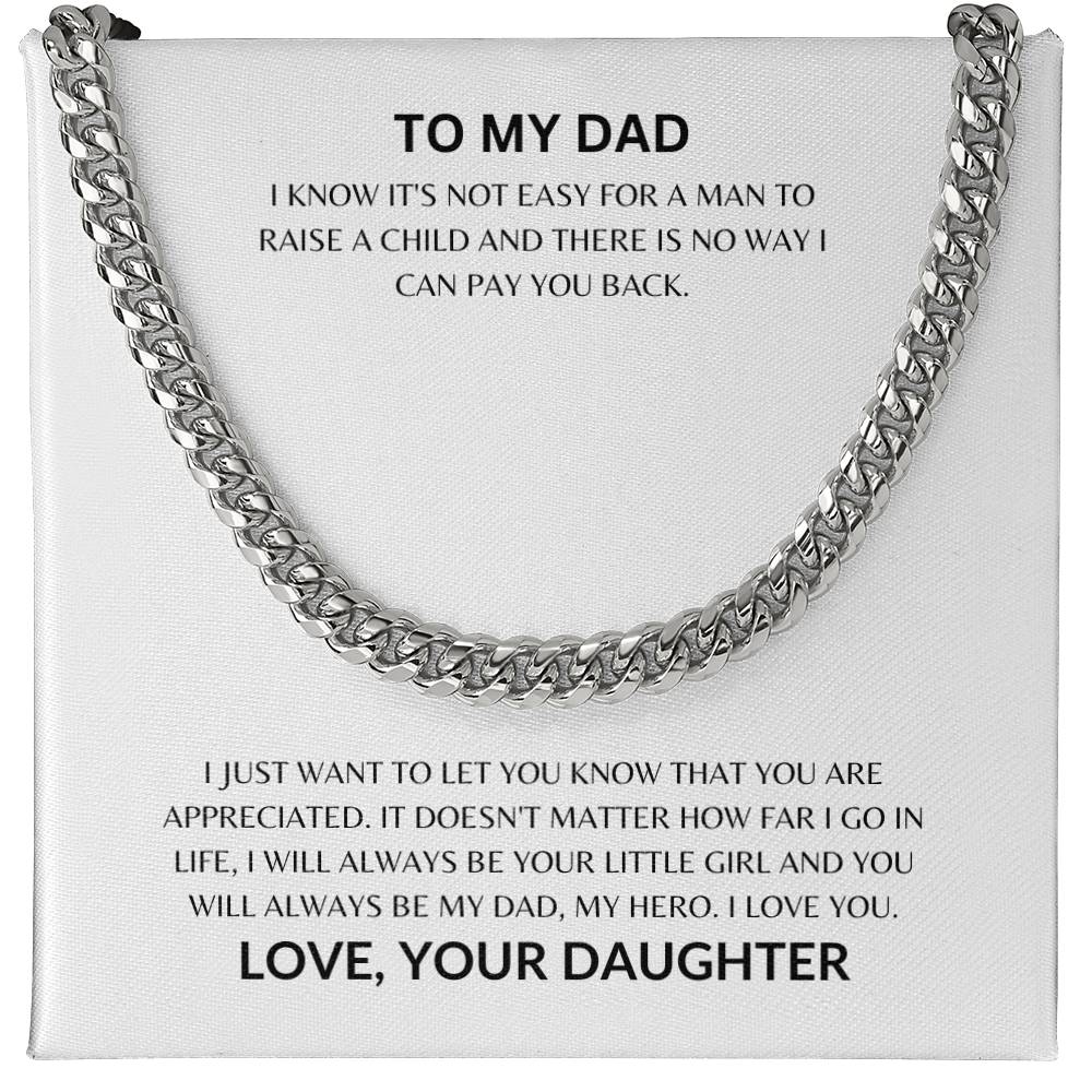 Dad - Loved Always - Cuban Link Chain