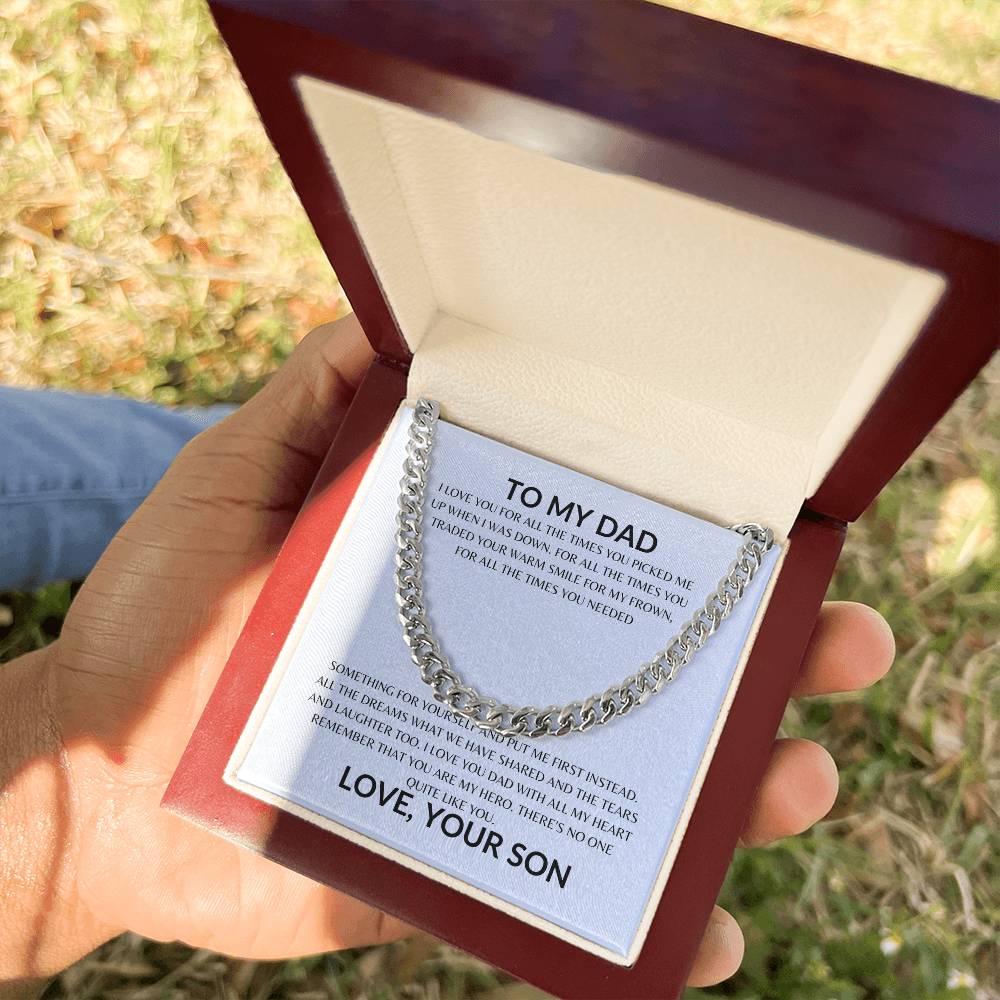 Dad - Only Hero - Cuban Link Chain