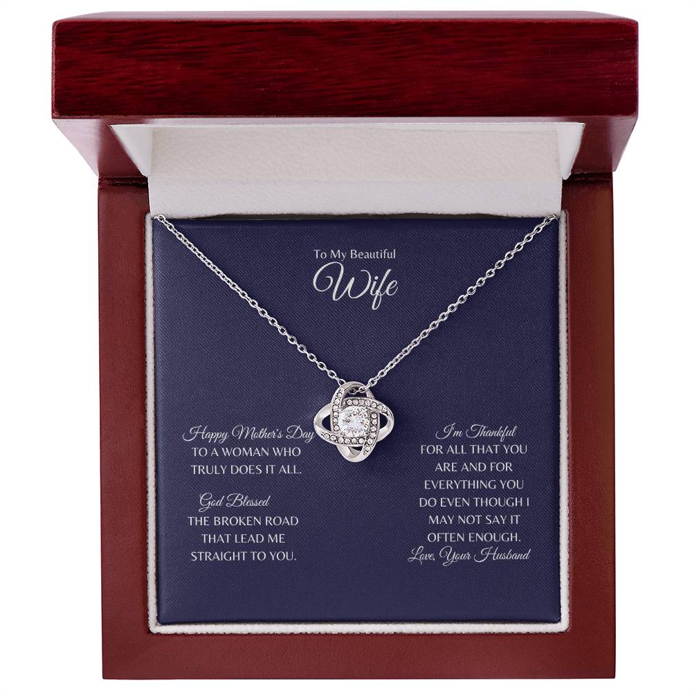 Wife - Always There - Love Knot Necklace