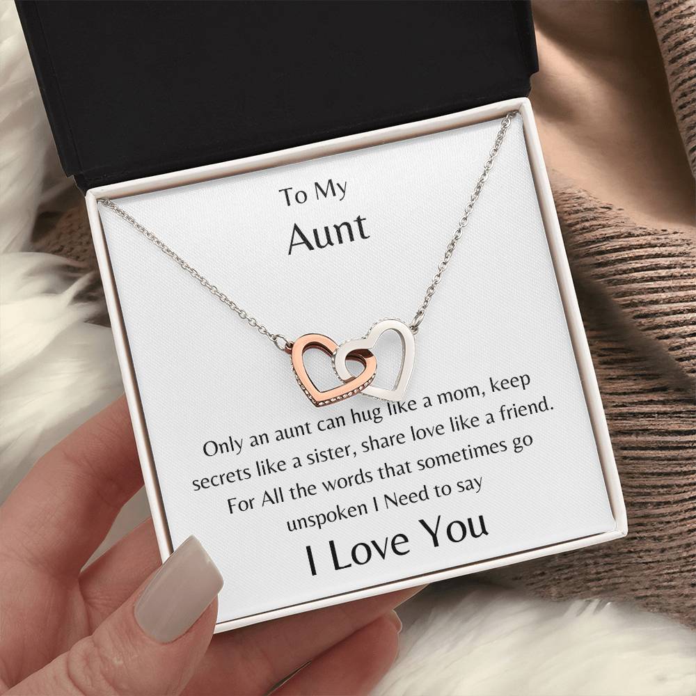 To My Aunt -Your hug is Love -Interlocking necklace