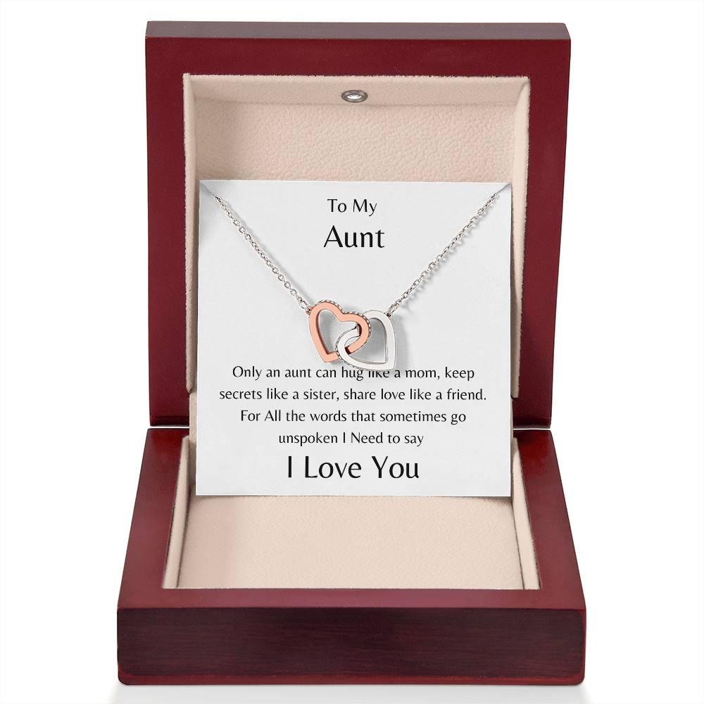 To My Aunt -Your hug is Love -Interlocking necklace