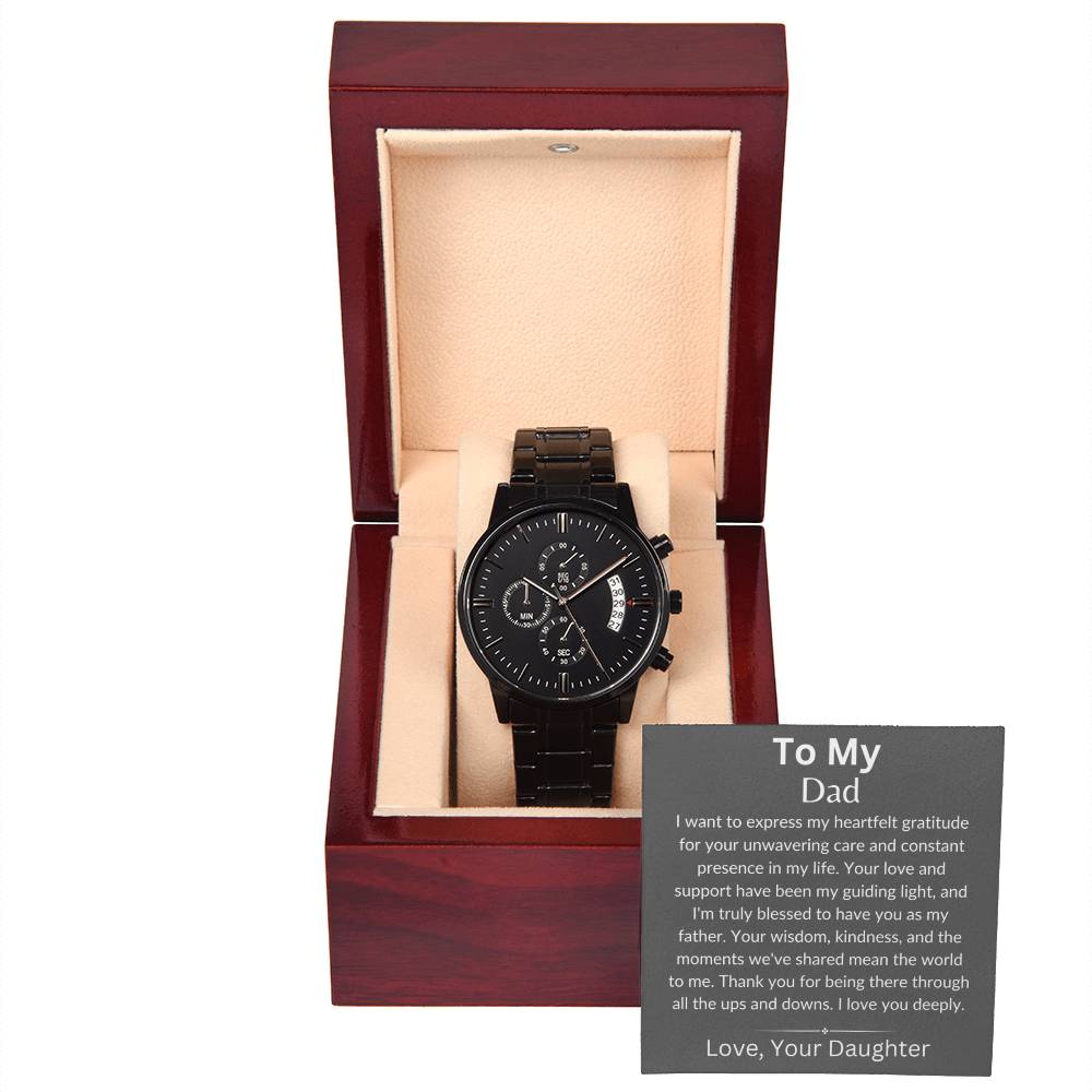 Thank You Daddy - Black Chronograph Watch