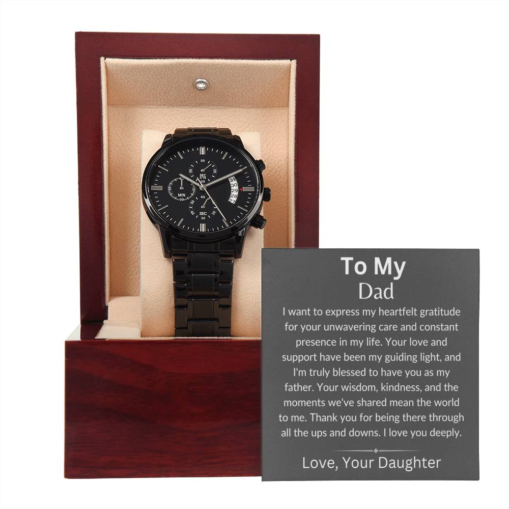 Thank You Daddy - Black Chronograph Watch