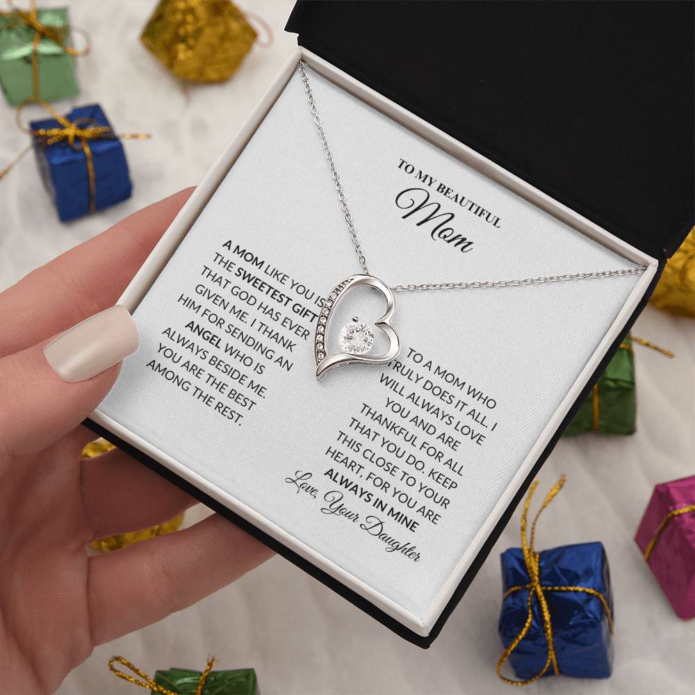 Mom - Forever Grateful -Forever Love Necklace