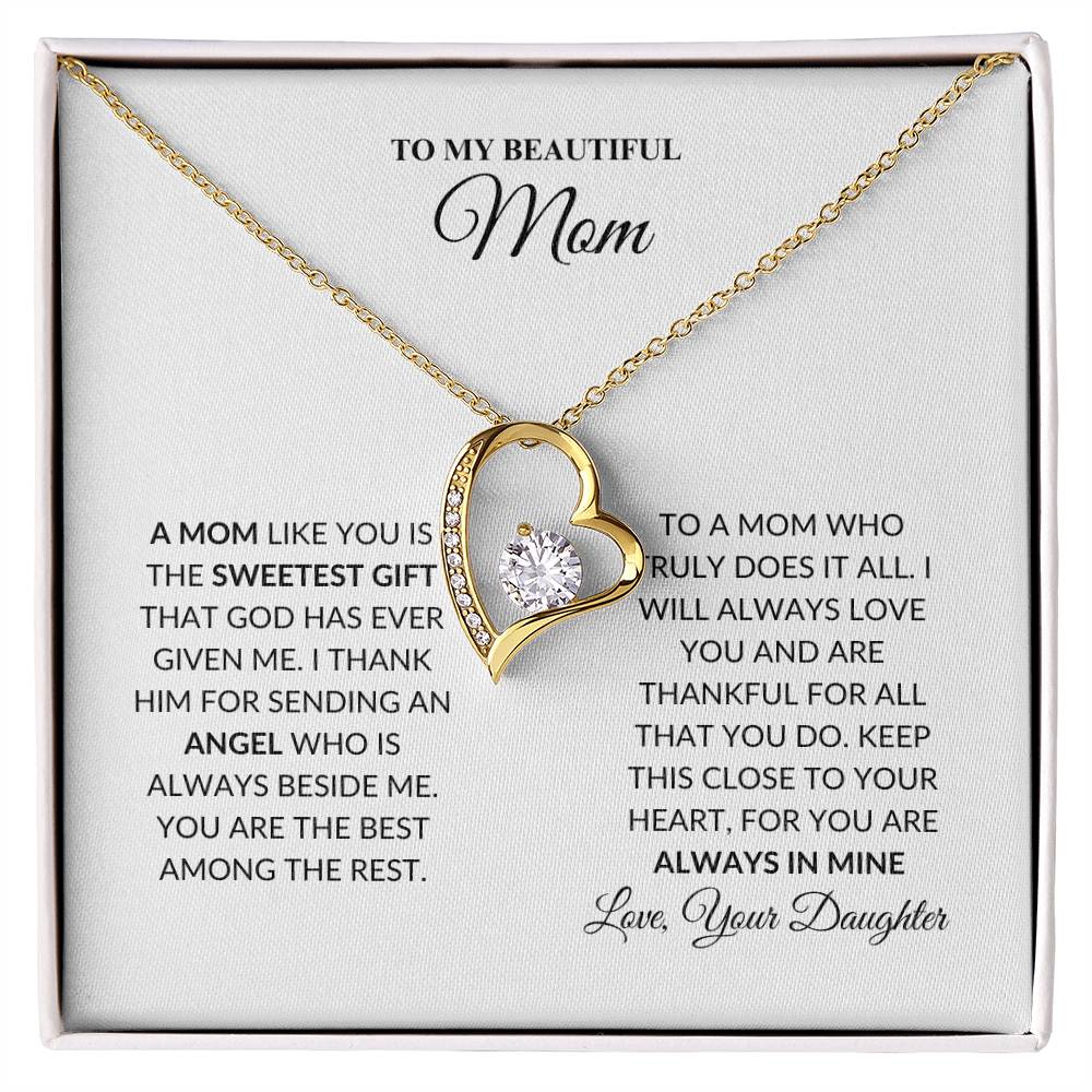 Mom - Forever Grateful -Forever Love Necklace