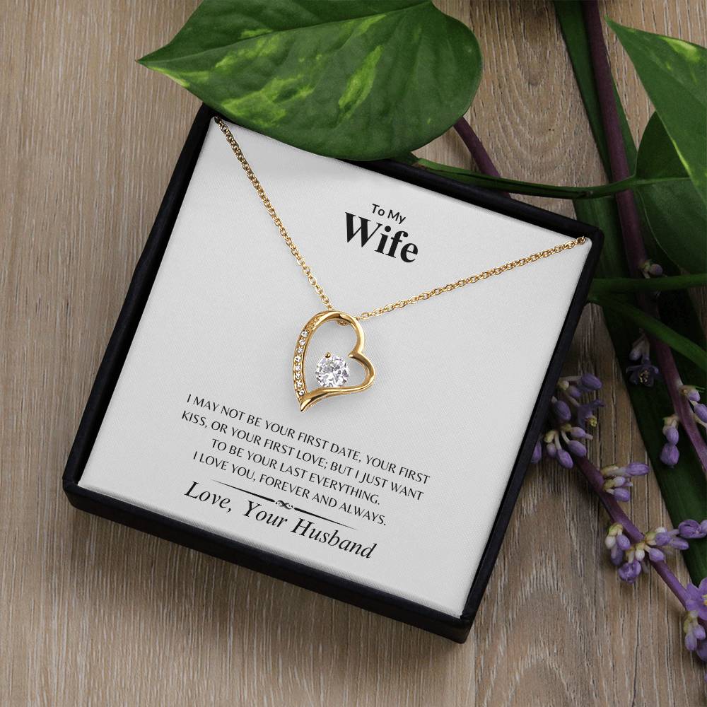 Wife - The Best - Forever Love Necklace with On Demand Message Card