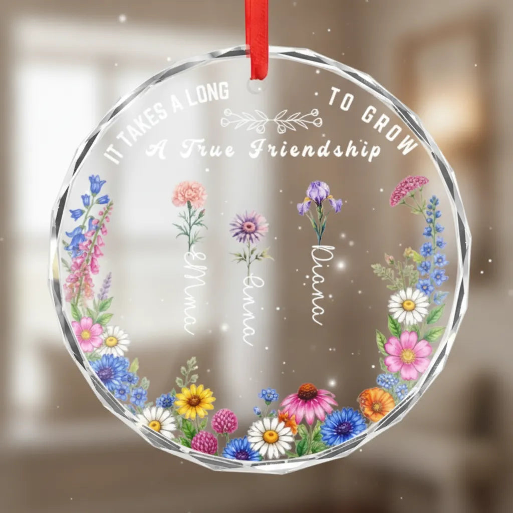 It Takes a Long Time to Grow Old Friends – Personalized Glass Ornament