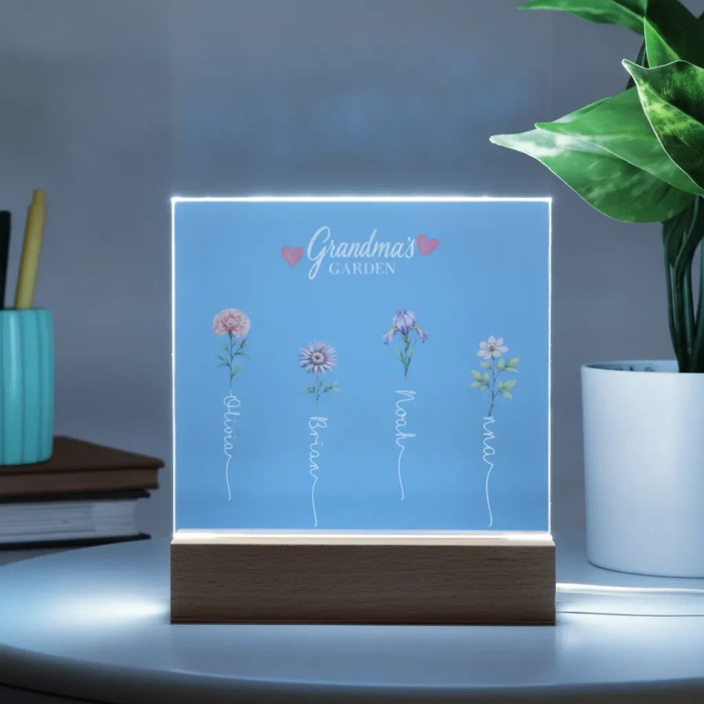 Mom's Garden Custom Birth Flower Mother's Day Gift For Mom, Wife - Personalized Night Light