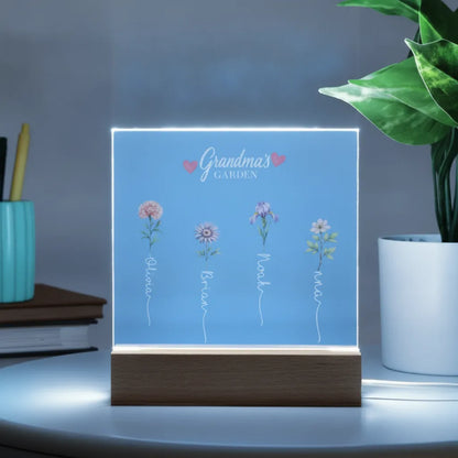 Mom's Garden Custom Birth Flower Mother's Day Gift For Mom, Wife - Personalized Night Light