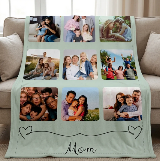 My Lovely Family - Personalized Photo Blanket Cozy Plush Fleece Blanket