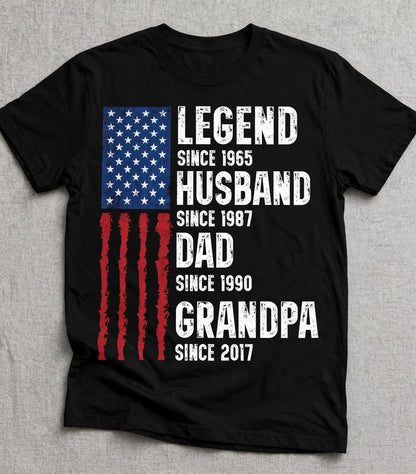 Legend, Husband, Dad And Grandpa - Personalized Shirt For Him