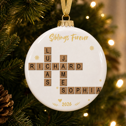 Family Forever New Version Custom Scrabble-Style - Personalized Ornament