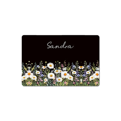 Custom Birth Flower & Name For Her, Coworkers, Friends, Teacher - Personalized Desk Mat