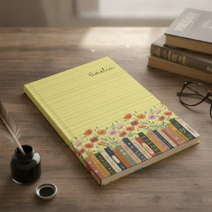 Custom Name & Birthflower For Book Lovers - Personalized Notepad