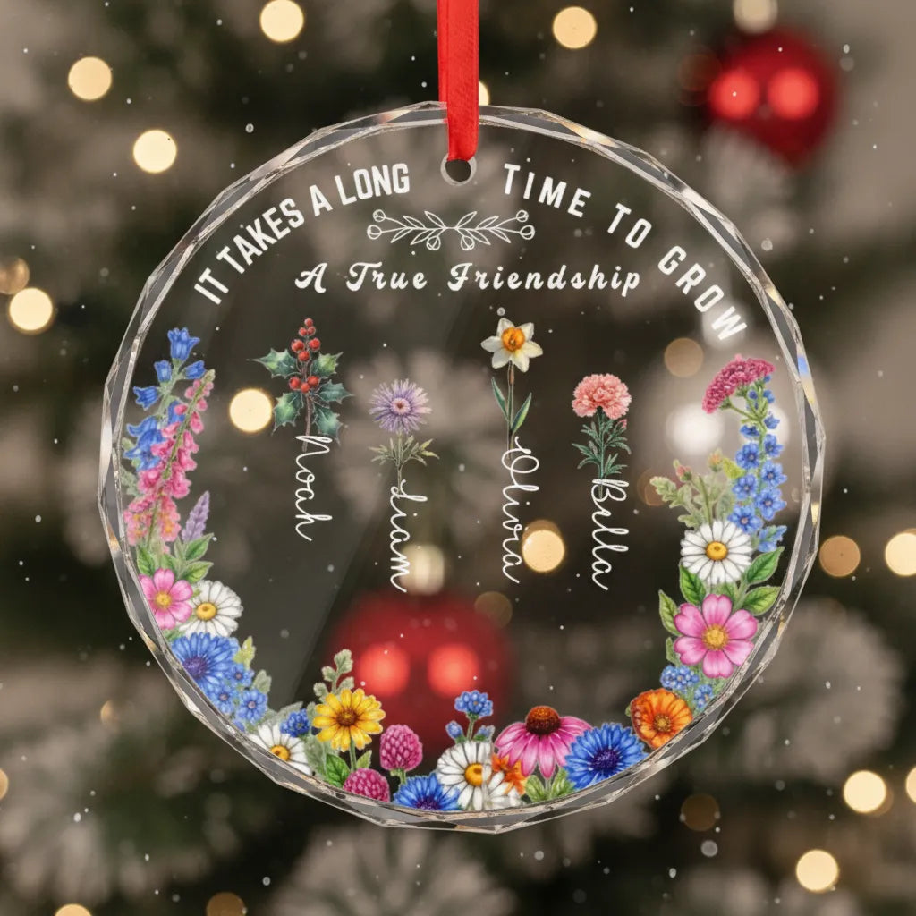It Takes a Long Time to Grow Old Friends – Personalized Glass Ornament