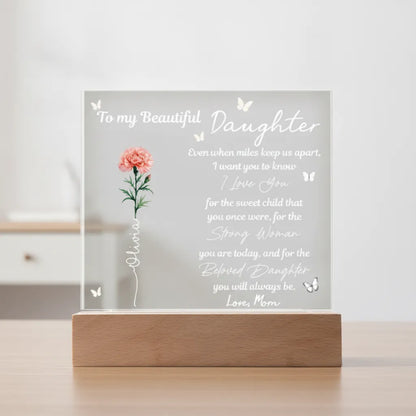 To My Daughter - Personalized Acrylic Square Plaque