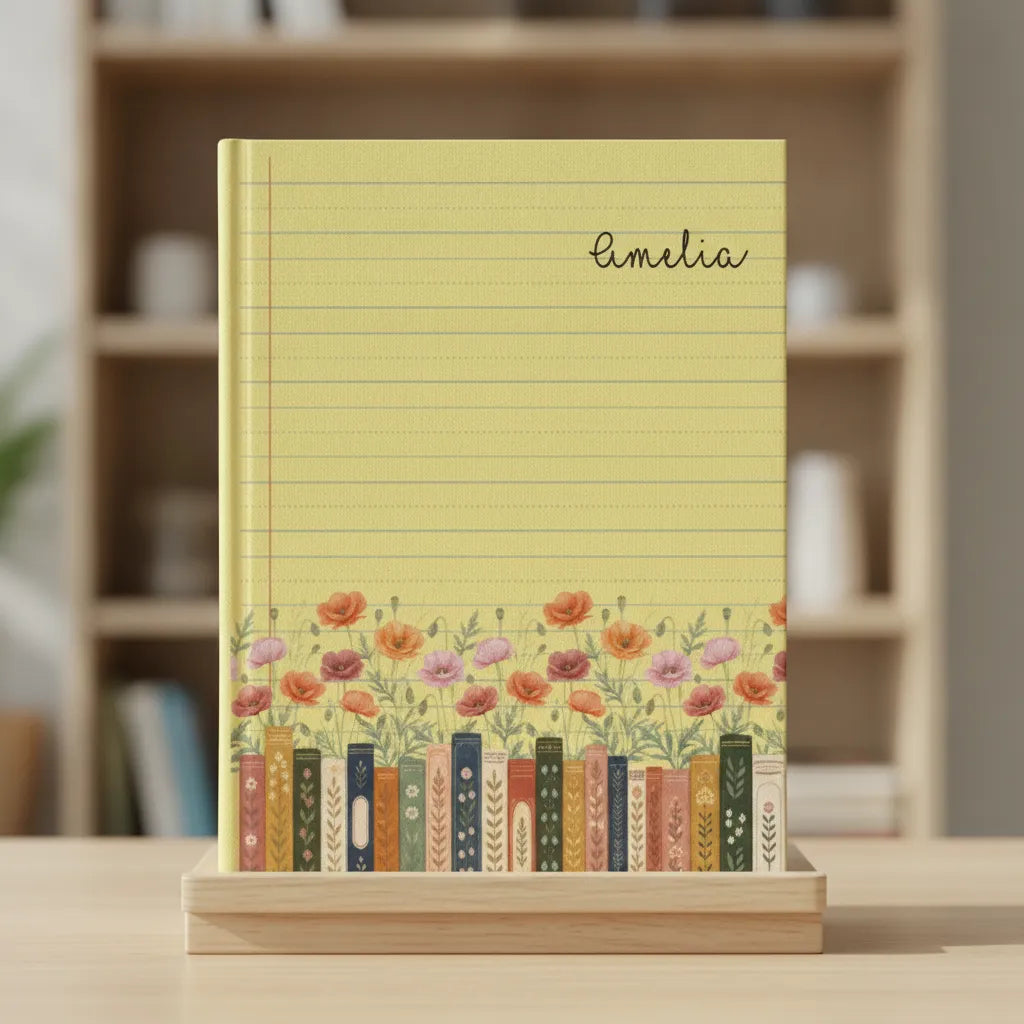 Custom Name & Birthflower For Book Lovers - Personalized Notepad
