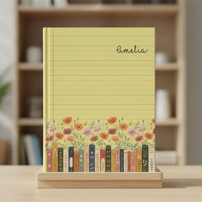 Custom Name & Birthflower For Book Lovers - Personalized Notepad