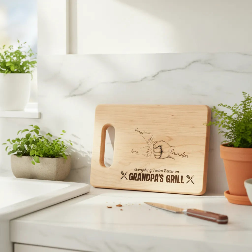 Everything Tastes Better on Daddy's Grill - Personalized Cutting Board