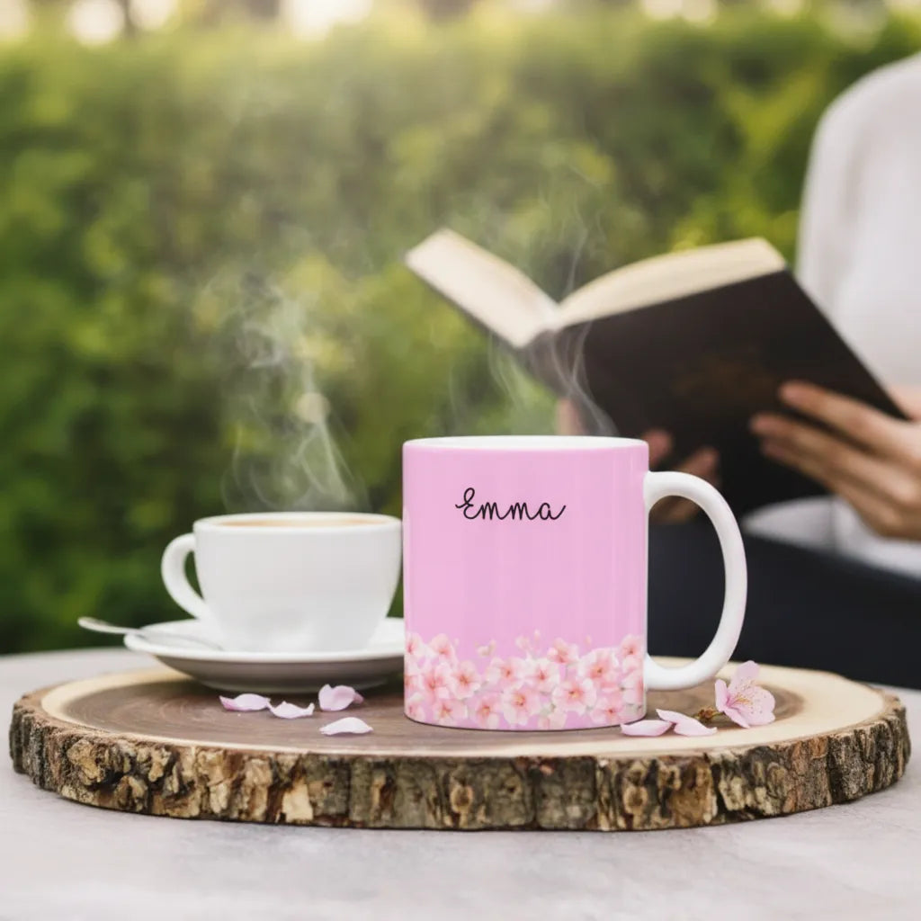 Custom Name and Birthflower Personalized Mug