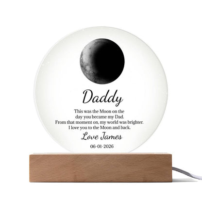 Father's Day Gifts, Custom Moon Phase By Date Gift For Dad Father's Day Keepsake - Personalized Night Light