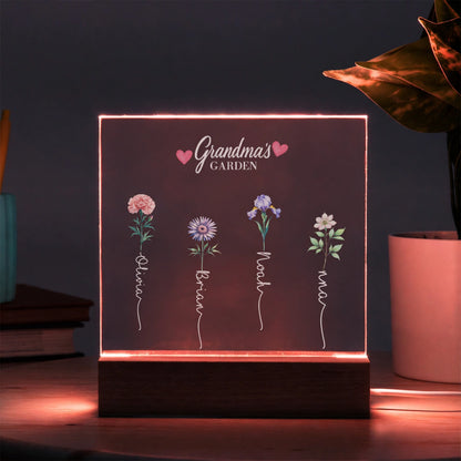 Mom's Garden Custom Birth Flower Mother's Day Gift For Mom, Wife - Personalized Night Light