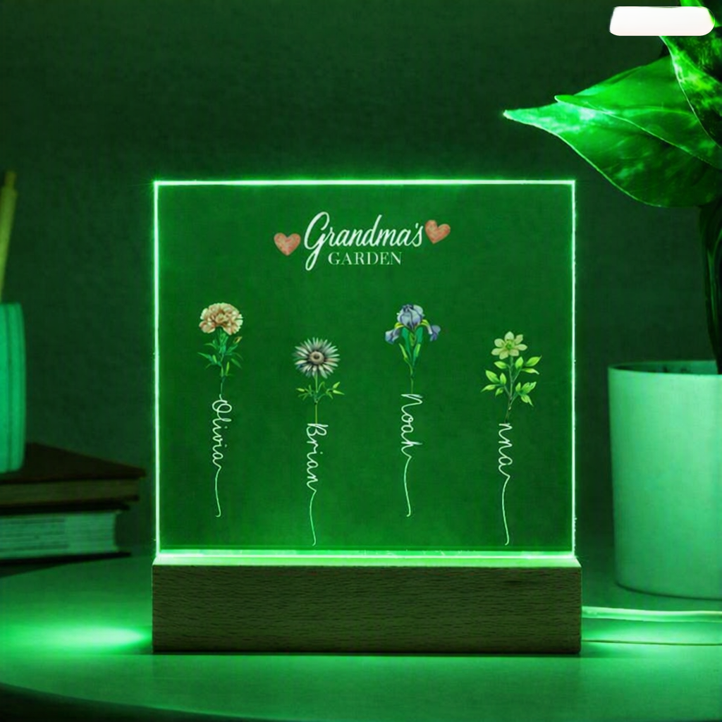 Mom's Garden Custom Birth Flower Mother's Day Gift For Mom, Wife - Personalized Night Light