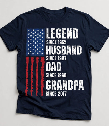 Legend, Husband, Dad And Grandpa - Personalized Shirt For Him