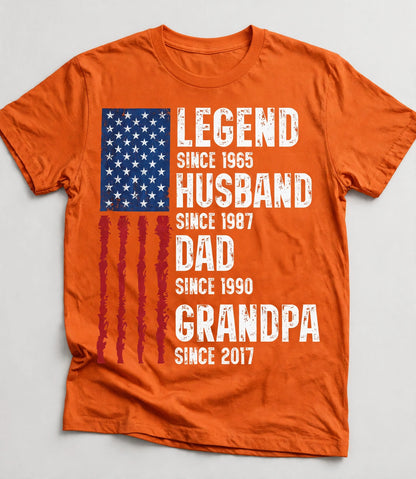Legend, Husband, Dad And Grandpa - Personalized Shirt For Him