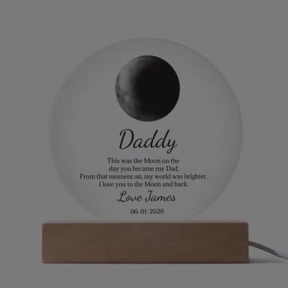 Father's Day Gifts, Custom Moon Phase By Date Gift For Dad Father's Day Keepsake - Personalized Night Light