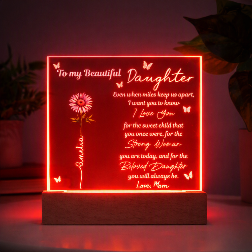 To My Daughter - Personalized Acrylic Square Plaque