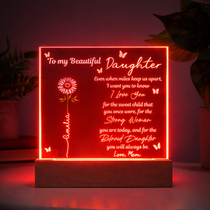 To My Daughter - Personalized Acrylic Square Plaque